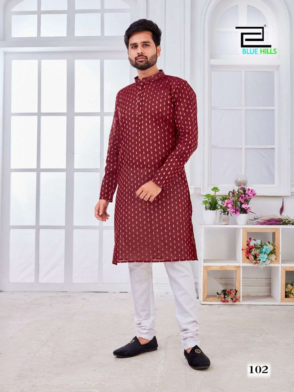 MENS KURTA BY BLUE HILLS 101 TO 107 SERIES BEAUTIFUL COLORFUL STYLISH FANCY CASUAL WEAR & ETHNIC WEAR & READY TO WEAR FANCY KURTAS AT WHOLESALE PRICE