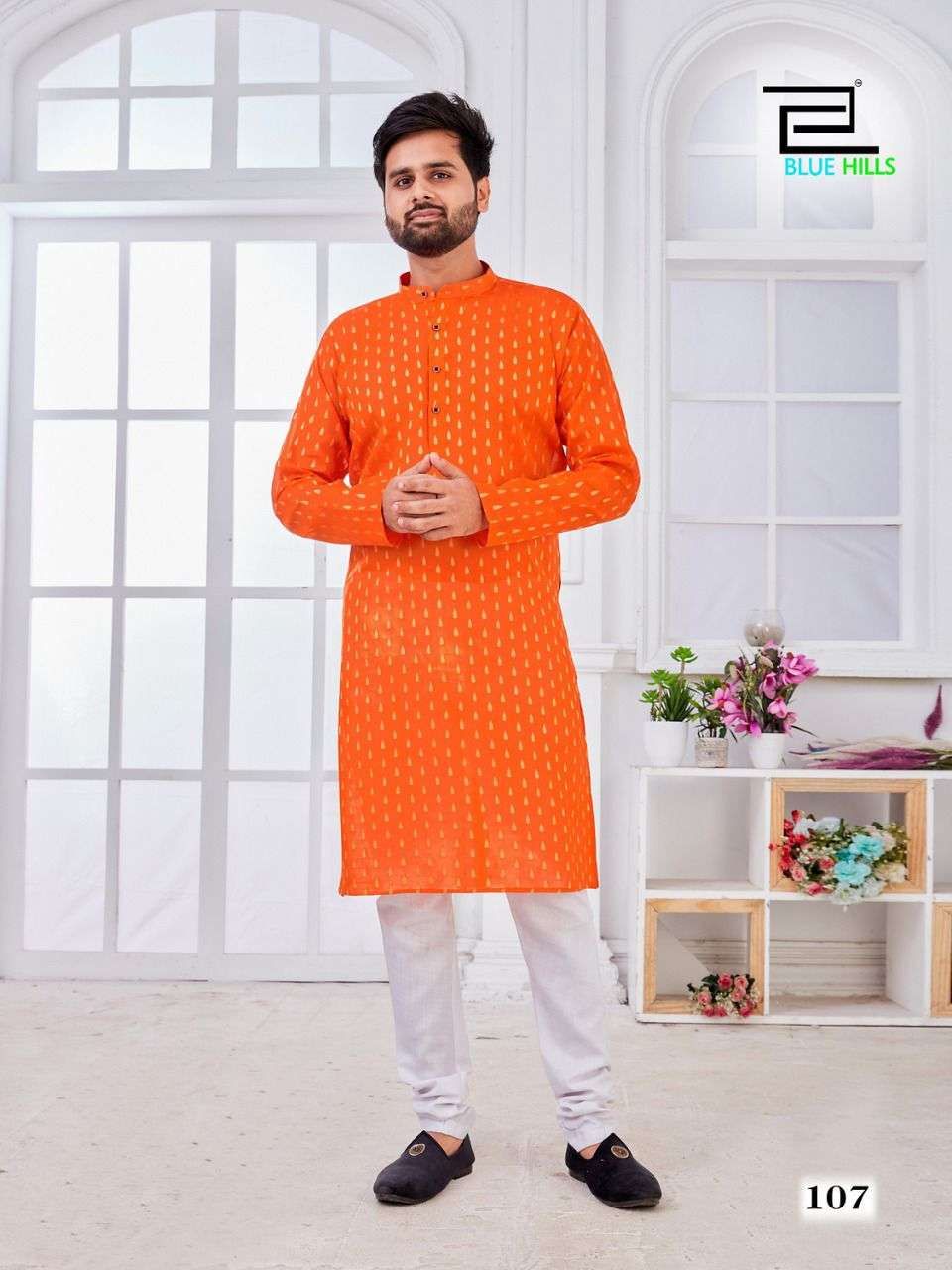 MENS KURTA BY BLUE HILLS 101 TO 107 SERIES BEAUTIFUL COLORFUL STYLISH FANCY CASUAL WEAR & ETHNIC WEAR & READY TO WEAR FANCY KURTAS AT WHOLESALE PRICE