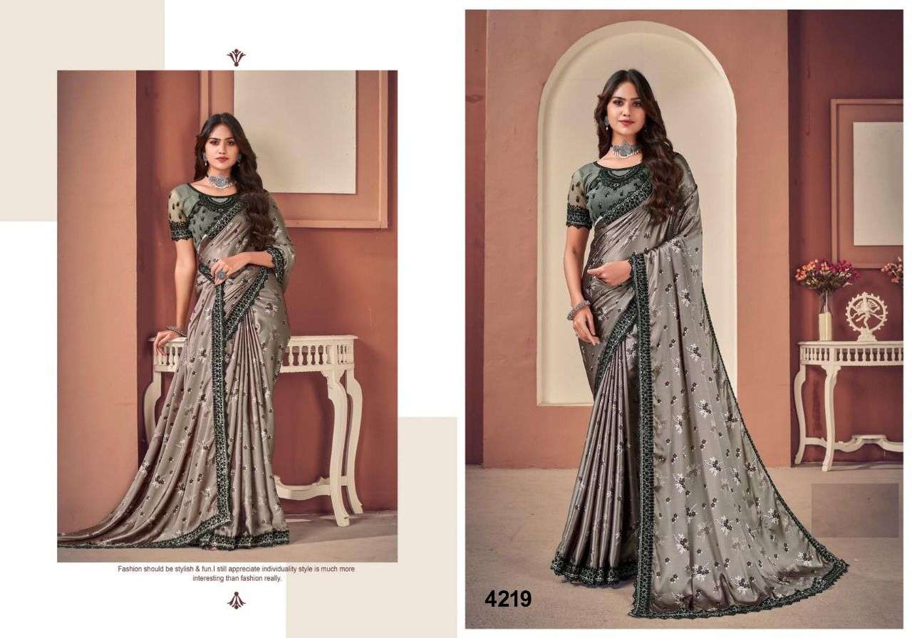 SANSKRIT BY NAZNEEN 4216 TO 4222 SERIES INDIAN TRADITIONAL WEAR COLLECTION BEAUTIFUL STYLISH FANCY COLORFUL PARTY WEAR & OCCASIONAL WEAR FANCY SAREES AT WHOLESALE PRICE
