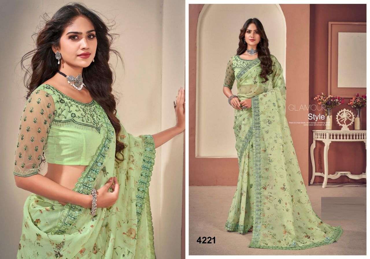 SANSKRIT BY NAZNEEN 4216 TO 4222 SERIES INDIAN TRADITIONAL WEAR COLLECTION BEAUTIFUL STYLISH FANCY COLORFUL PARTY WEAR & OCCASIONAL WEAR FANCY SAREES AT WHOLESALE PRICE