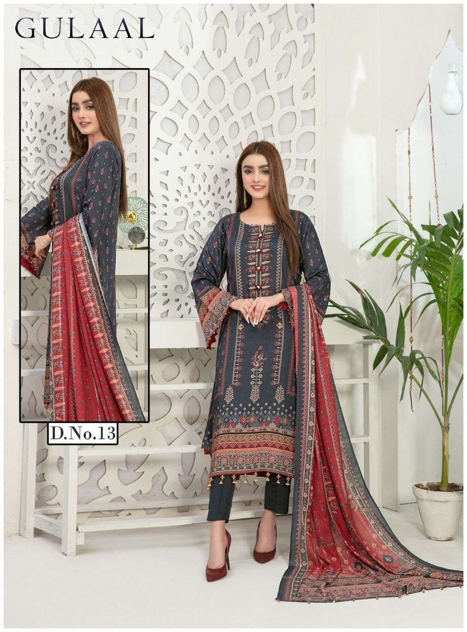 GULAAL VOL-2 BY FASHID WHOLESALE 11 TO 20 SERIES BEAUTIFUL SUITS COLORFUL STYLISH FANCY CASUAL WEAR & ETHNIC WEAR PURE COTTON DRESSES AT WHOLESALE PRICE