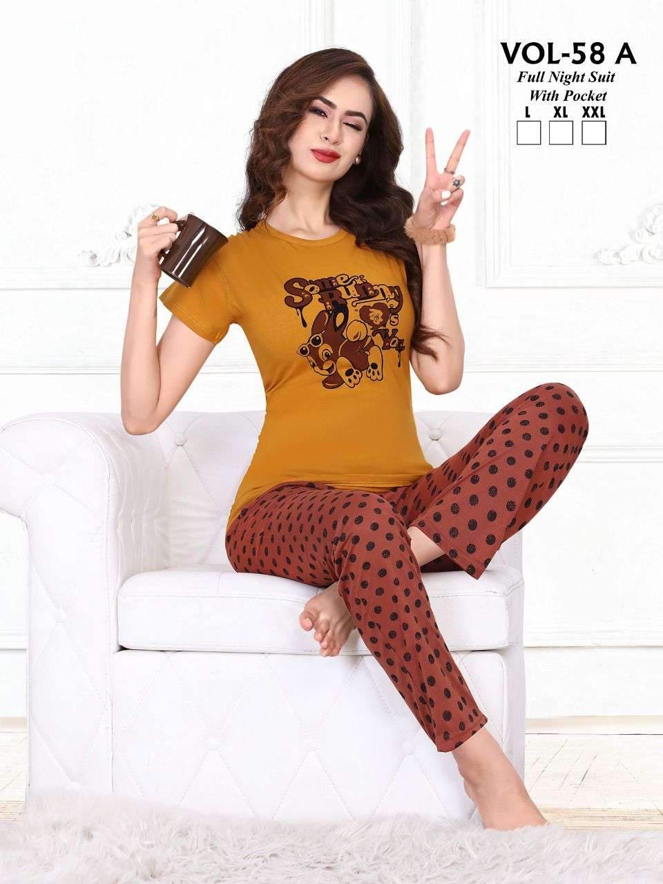 VOL-58-A BY FASHION TALK 01 TO 06 SERIES BEAUTIFUL STYLISH FANCY COLORFUL CASUAL WEAR & ETHNIC WEAR HOSIERY COTTON NIGHT SUITS AT WHOLESALE PRICE