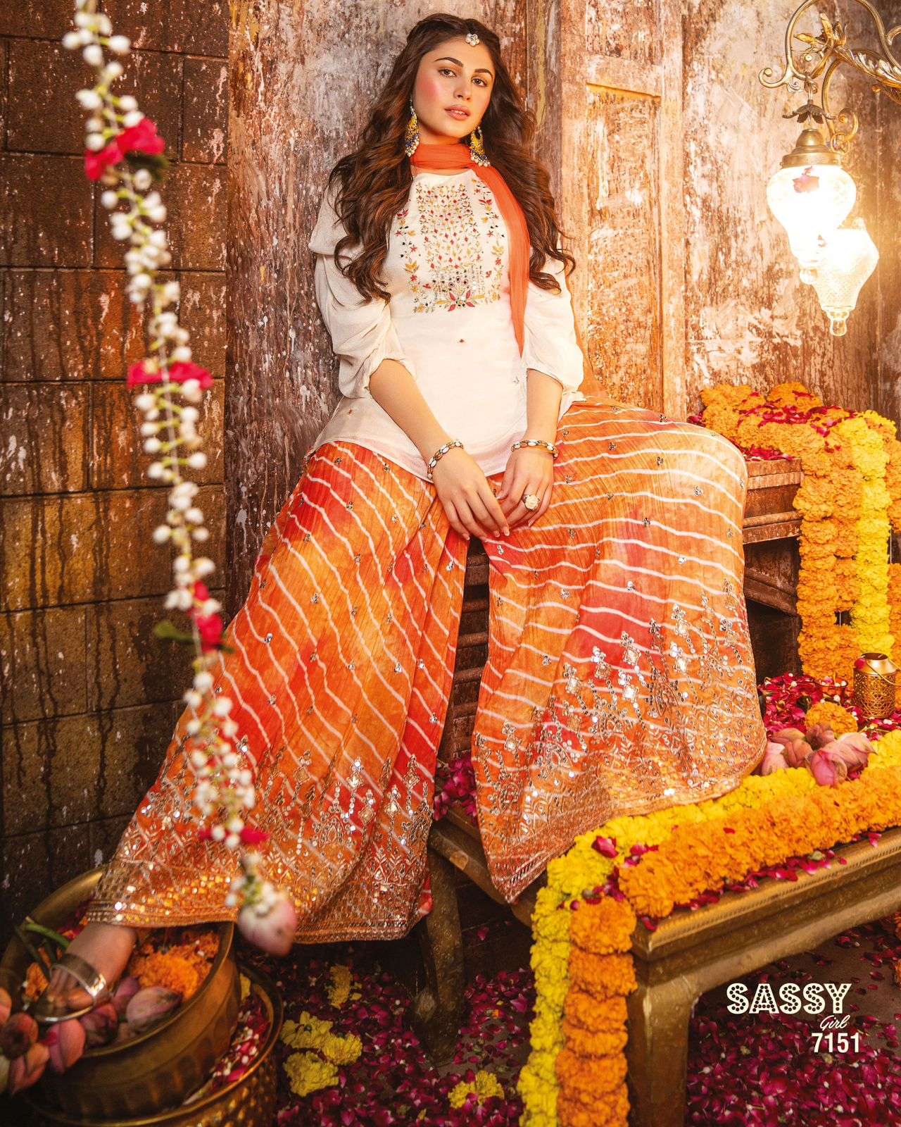 SASSY GIRL VOL-2 BY AF 7151 TO 7154 SERIES BEAUTIFUL SHARARA SUITS COLORFUL STYLISH FANCY CASUAL WEAR & ETHNIC WEAR CHINNON CHIFFON DRESSES AT WHOLESALE PRICE