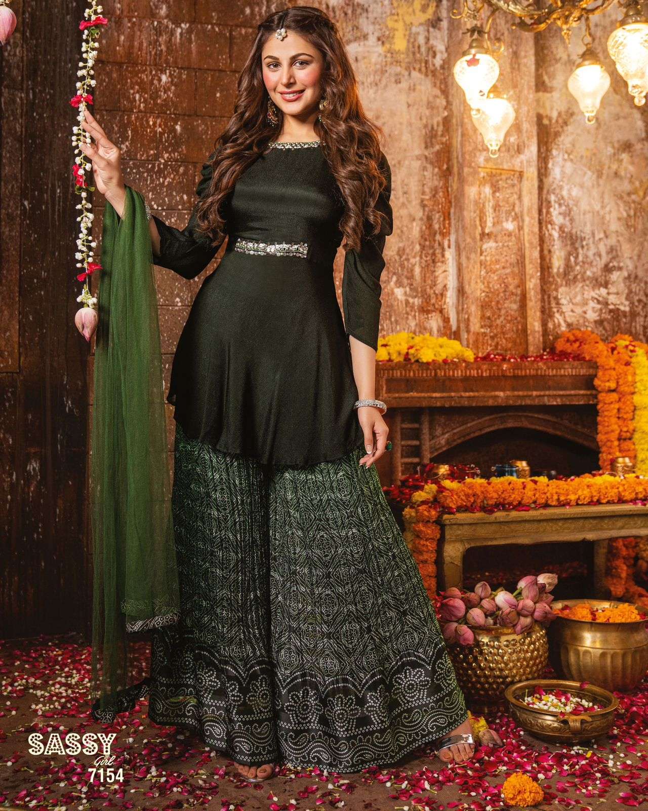 SASSY GIRL VOL-2 BY AF 7151 TO 7154 SERIES BEAUTIFUL SHARARA SUITS COLORFUL STYLISH FANCY CASUAL WEAR & ETHNIC WEAR CHINNON CHIFFON DRESSES AT WHOLESALE PRICE