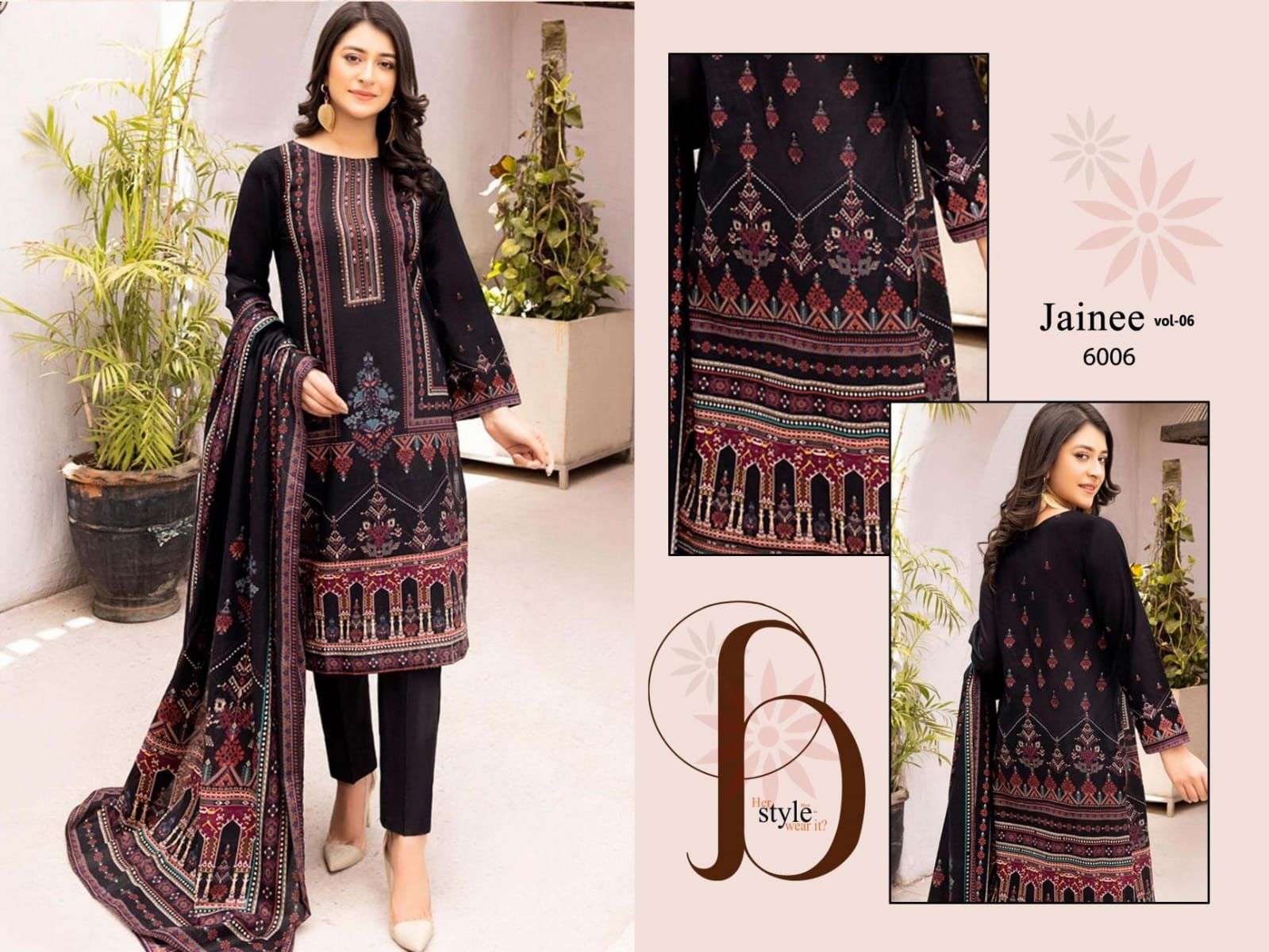 Jainee Vol-6 By Agha Noor 6001 To 6006 Series Beautiful Suits Colorful Stylish Fancy Casual Wear & Ethnic Wear Lawn Cotton Print Dresses At Wholesale Price