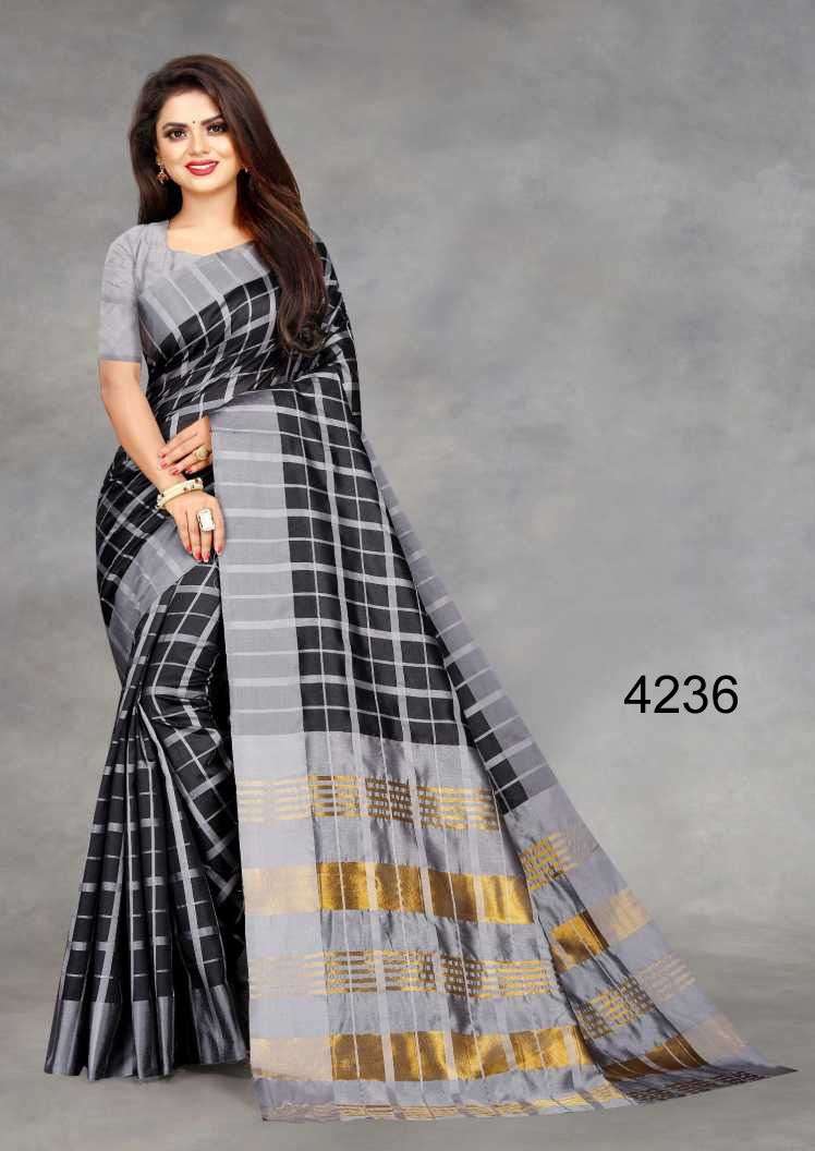 SASHWAT BY NAZNEEN 4236 TO 4240 SERIES INDIAN TRADITIONAL WEAR COLLECTION BEAUTIFUL STYLISH FANCY COLORFUL PARTY WEAR & OCCASIONAL WEAR LINEN COTTON SAREES AT WHOLESALE PRICE