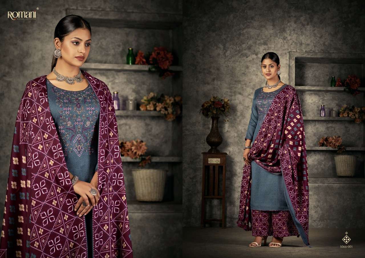 Patiala Dreams By Romani 1087-001 To 1087-010 Series Beautiful Festive Suits Stylish Fancy Colorful Casual Wear & Ethnic Wear Pure Pashmina Print Dresses At Wholesale Price