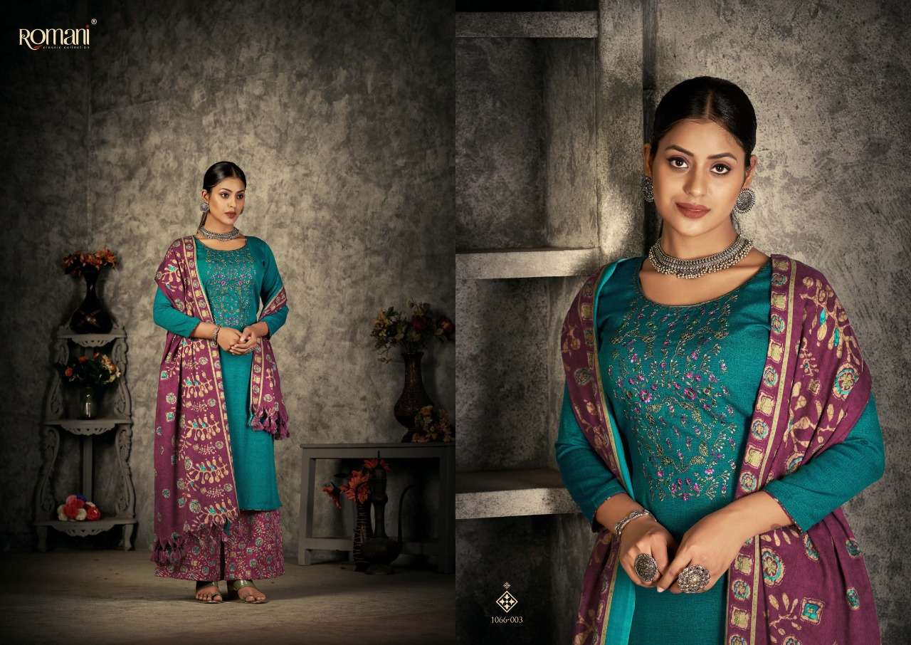 Patiala Dreams By Romani 1087-001 To 1087-010 Series Beautiful Festive Suits Stylish Fancy Colorful Casual Wear & Ethnic Wear Pure Pashmina Print Dresses At Wholesale Price