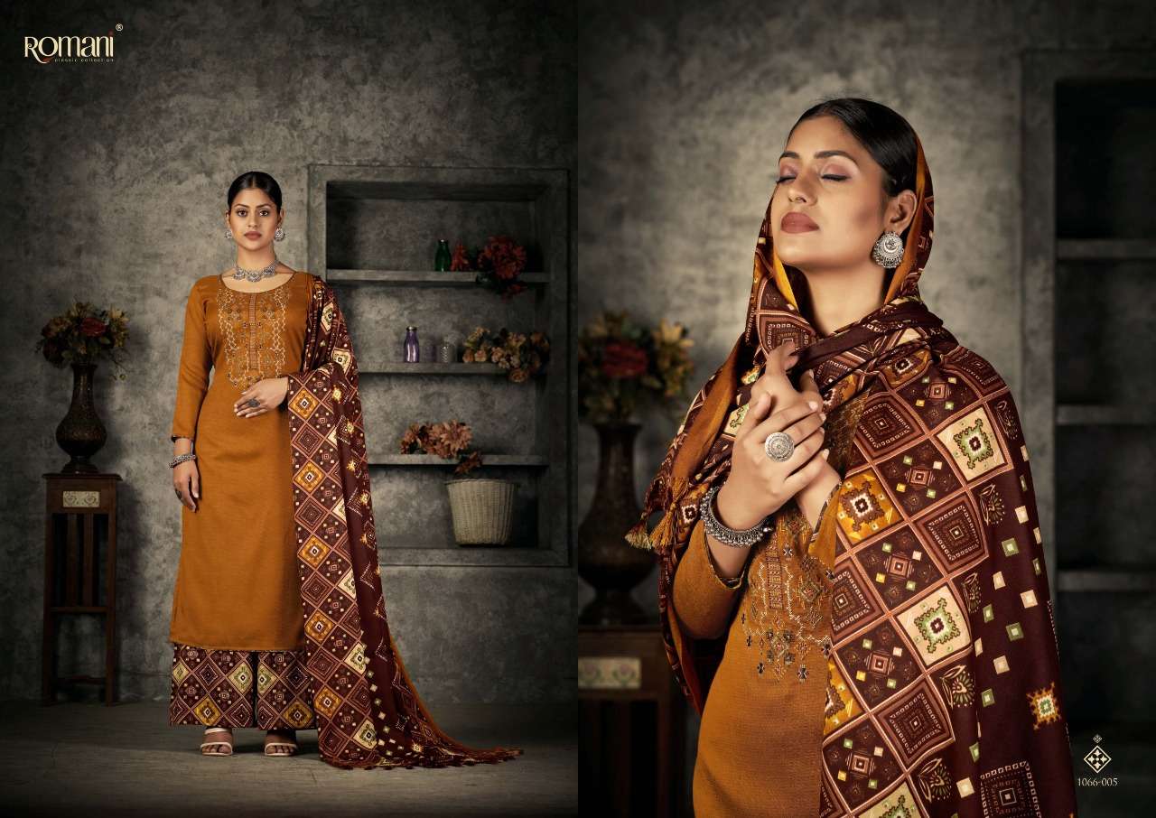 Patiala Dreams By Romani 1087-001 To 1087-010 Series Beautiful Festive Suits Stylish Fancy Colorful Casual Wear & Ethnic Wear Pure Pashmina Print Dresses At Wholesale Price