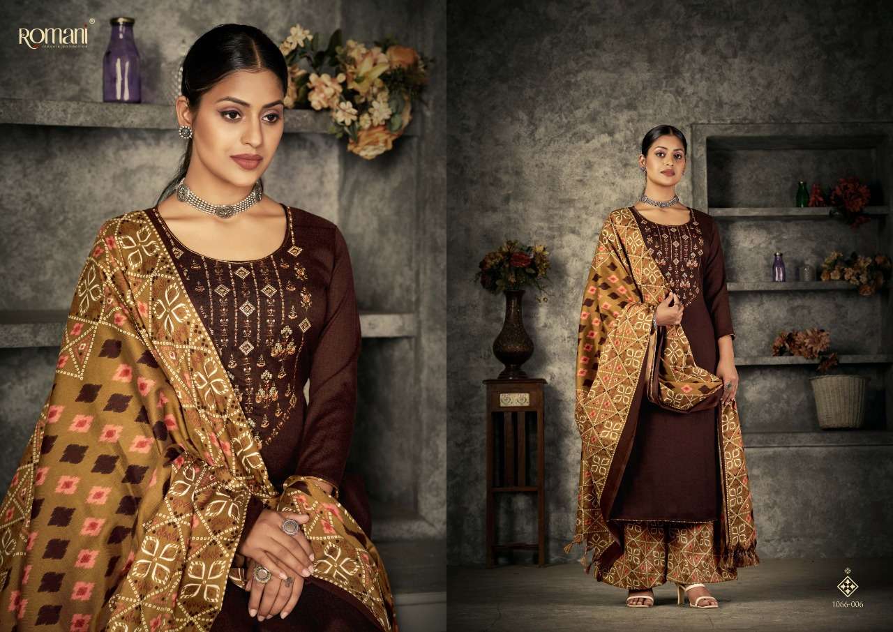 Patiala Dreams By Romani 1087-001 To 1087-010 Series Beautiful Festive Suits Stylish Fancy Colorful Casual Wear & Ethnic Wear Pure Pashmina Print Dresses At Wholesale Price