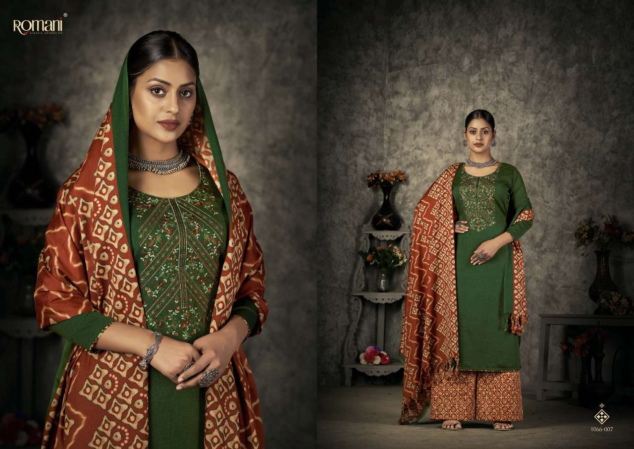 Patiala Dreams By Romani 1087-001 To 1087-010 Series Beautiful Festive Suits Stylish Fancy Colorful Casual Wear & Ethnic Wear Pure Pashmina Print Dresses At Wholesale Price