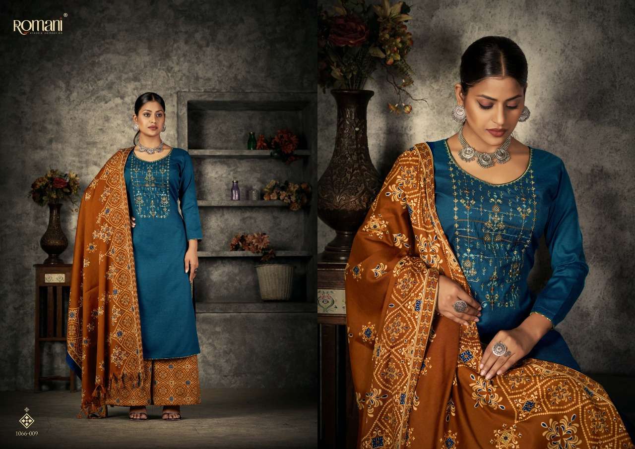 Patiala Dreams By Romani 1087-001 To 1087-010 Series Beautiful Festive Suits Stylish Fancy Colorful Casual Wear & Ethnic Wear Pure Pashmina Print Dresses At Wholesale Price