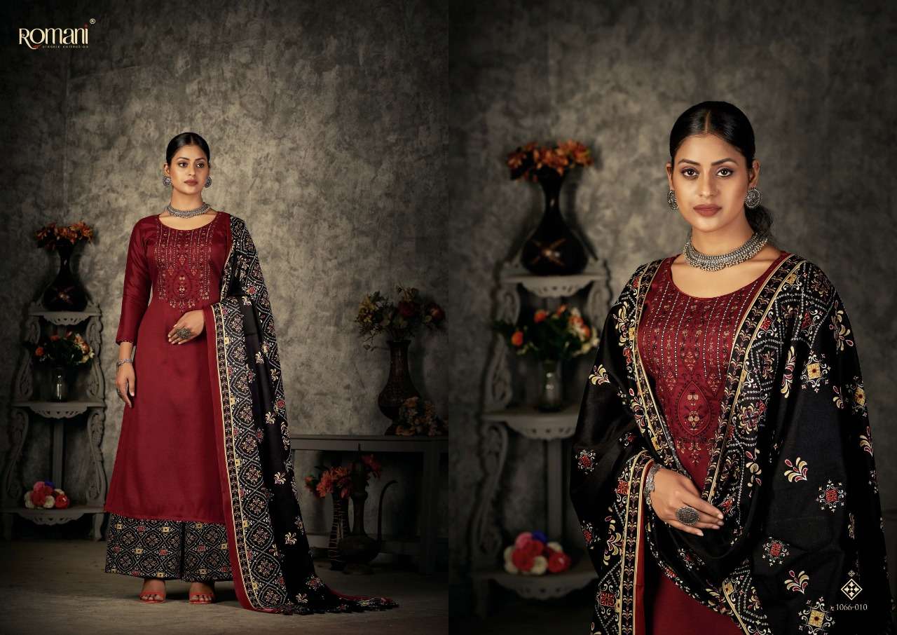 Patiala Dreams By Romani 1087-001 To 1087-010 Series Beautiful Festive Suits Stylish Fancy Colorful Casual Wear & Ethnic Wear Pure Pashmina Print Dresses At Wholesale Price