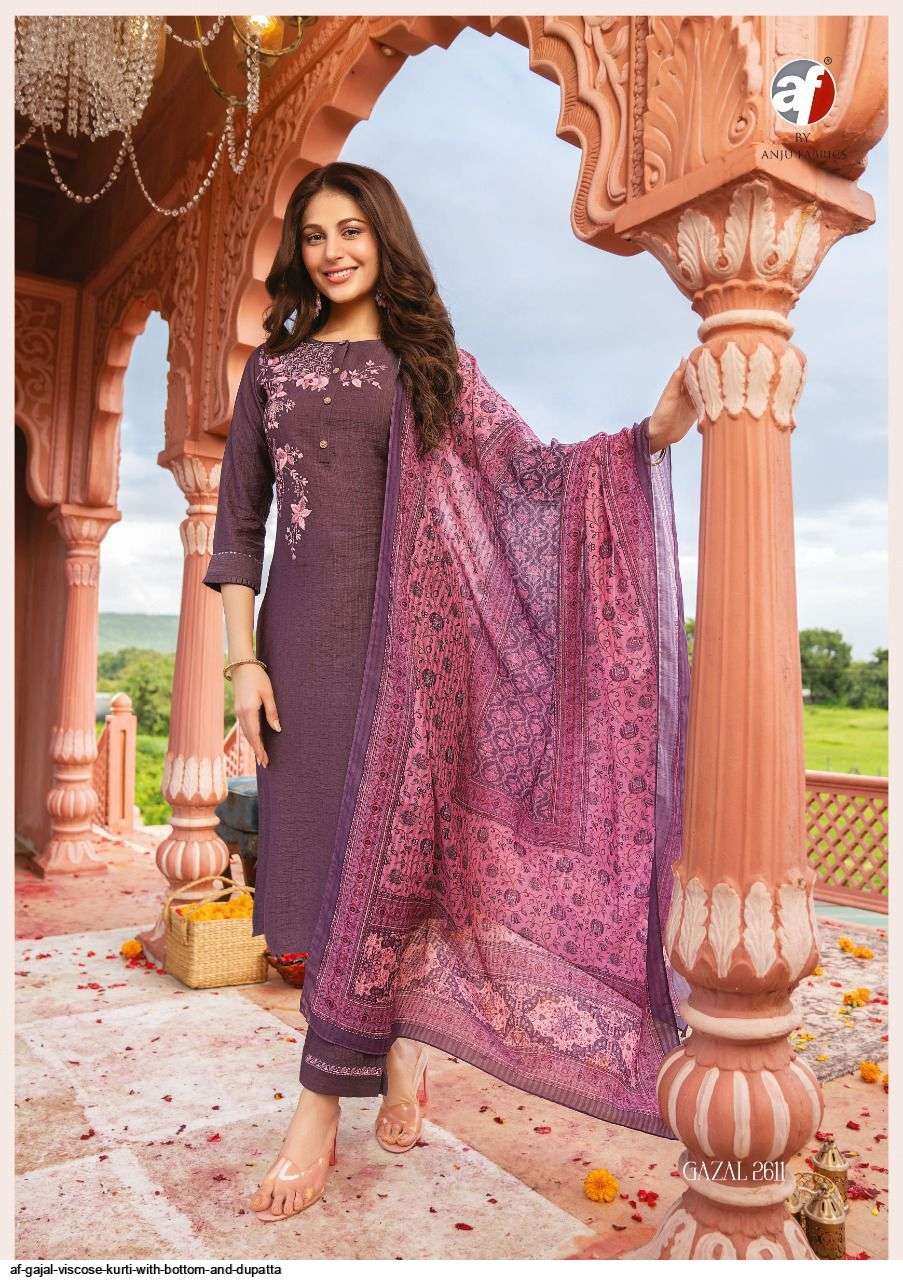 GAZAL BY AF 2611 TO 2616 SERIES BEAUTIFUL SUITS COLORFUL STYLISH FANCY CASUAL WEAR & ETHNIC WEAR VISCOSE DRESSES AT WHOLESALE PRICE