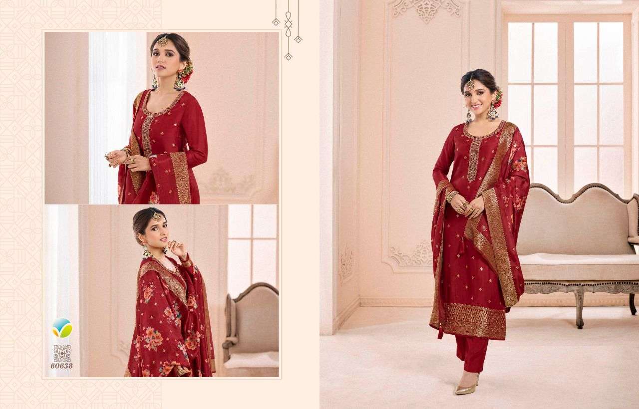 KASEESH ZAREENA VOL-3 HITLIST BY VINAY FASHION BEAUTIFUL STYLISH SUITS FANCY COLORFUL CASUAL WEAR & ETHNIC WEAR & READY TO WEAR DOLA JACQUARD EMBROIDERY DRESSES AT WHOLESALE PRICE