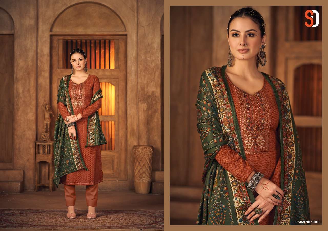 Vintage Winter By Shraddha Designer 10001 To 10006 Series Designer Suits Beautiful Stylish Fancy Colorful Party Wear & Occasional Wear Pure Pashmina Print With Embroidery Dresses At Wholesale Price