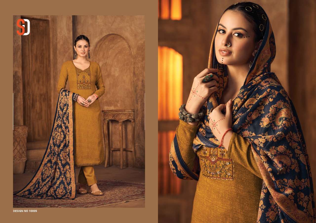 Vintage Winter By Shraddha Designer 10001 To 10006 Series Designer Suits Beautiful Stylish Fancy Colorful Party Wear & Occasional Wear Pure Pashmina Print With Embroidery Dresses At Wholesale Price