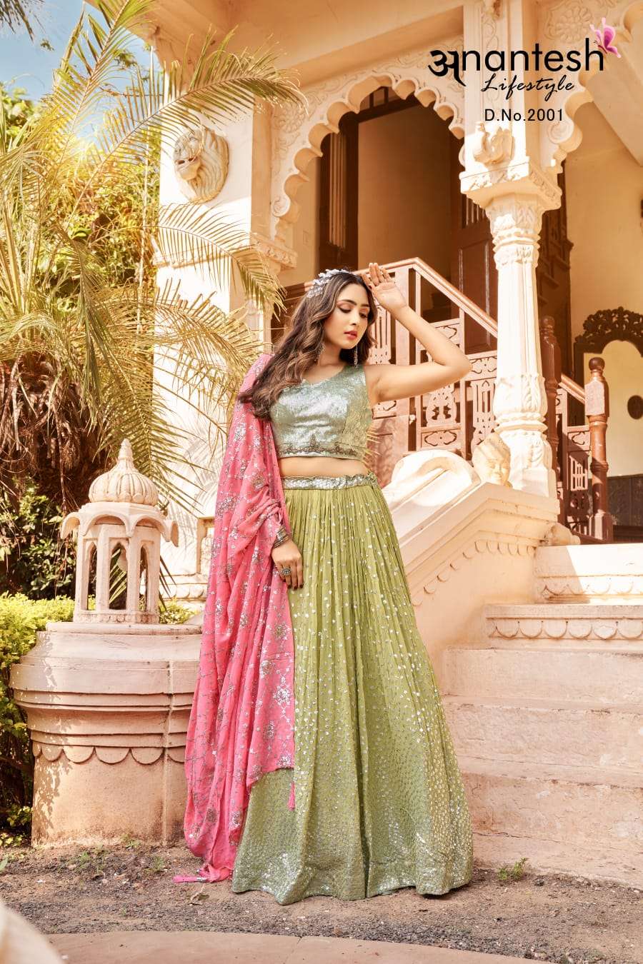 Crop Top Lehenga Vol-1 By Anantesh 2001 To 2002 Series Designer Beautiful Collection Occasional Wear & Party Wear Georgette Lehengas At Wholesale Price
