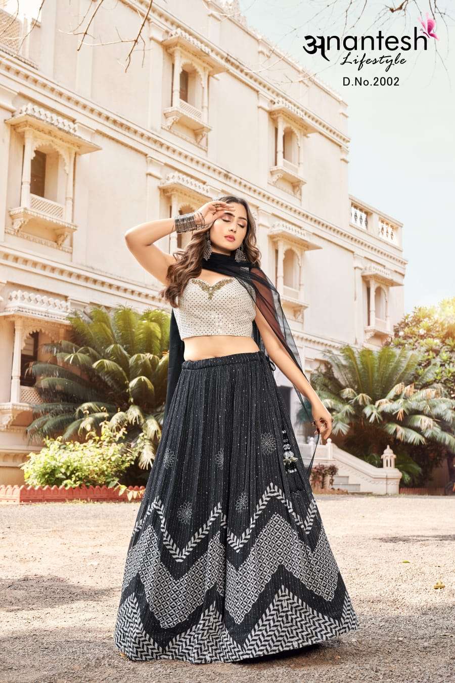 Crop Top Lehenga Vol-1 By Anantesh 2001 To 2002 Series Designer Beautiful Collection Occasional Wear & Party Wear Georgette Lehengas At Wholesale Price