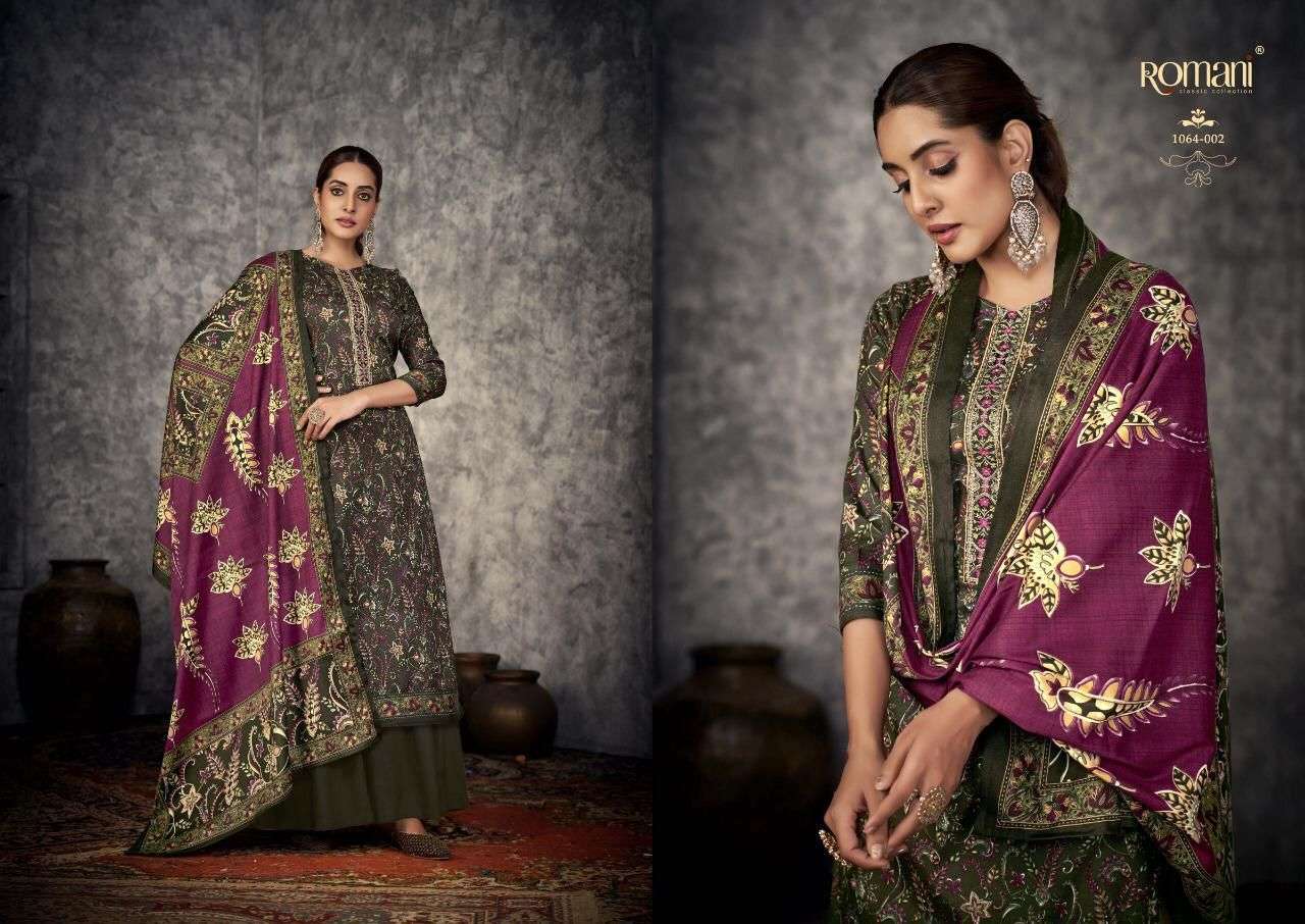 Afreen By Romani 1064-001 To 1064-010 Series Beautiful Festive Suits Stylish Fancy Colorful Casual Wear & Ethnic Wear Pure Pashmina Print Dresses At Wholesale Price