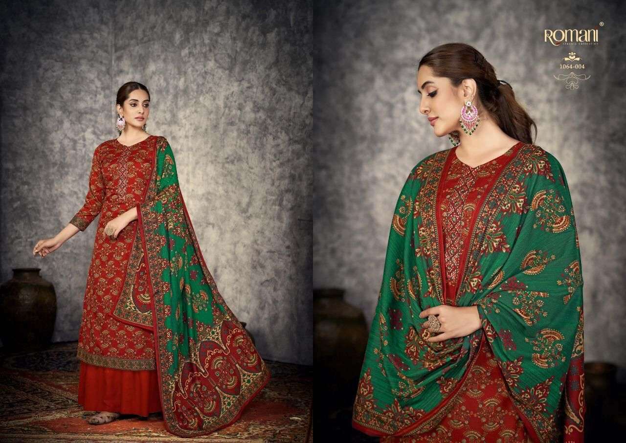 Afreen By Romani 1064-001 To 1064-010 Series Beautiful Festive Suits Stylish Fancy Colorful Casual Wear & Ethnic Wear Pure Pashmina Print Dresses At Wholesale Price