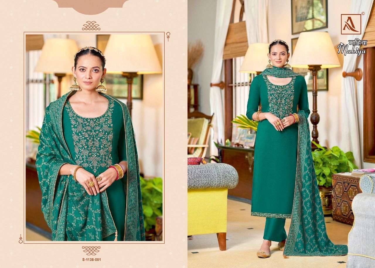 MAHIYA BY ALOK SUIT 1138-001 TO 1138-006 SERIES BEAUTIFUL SUITS STYLISH FANCY COLORFUL PARTY WEAR & OCCASIONAL WEAR VISCOSE PASHMINA EMBROIDERY DRESSES AT WHOLESALE PRICE