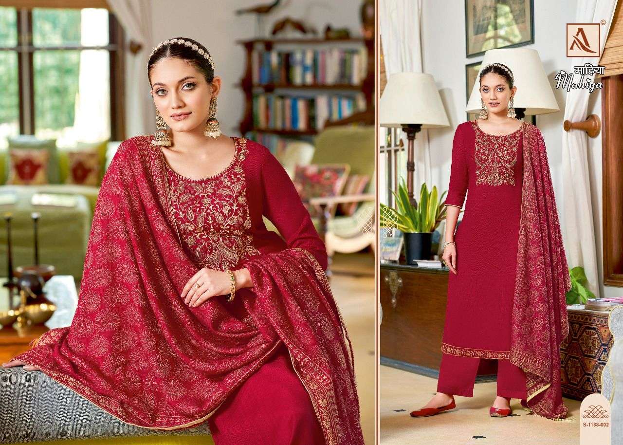 MAHIYA BY ALOK SUIT 1138-001 TO 1138-006 SERIES BEAUTIFUL SUITS STYLISH FANCY COLORFUL PARTY WEAR & OCCASIONAL WEAR VISCOSE PASHMINA EMBROIDERY DRESSES AT WHOLESALE PRICE