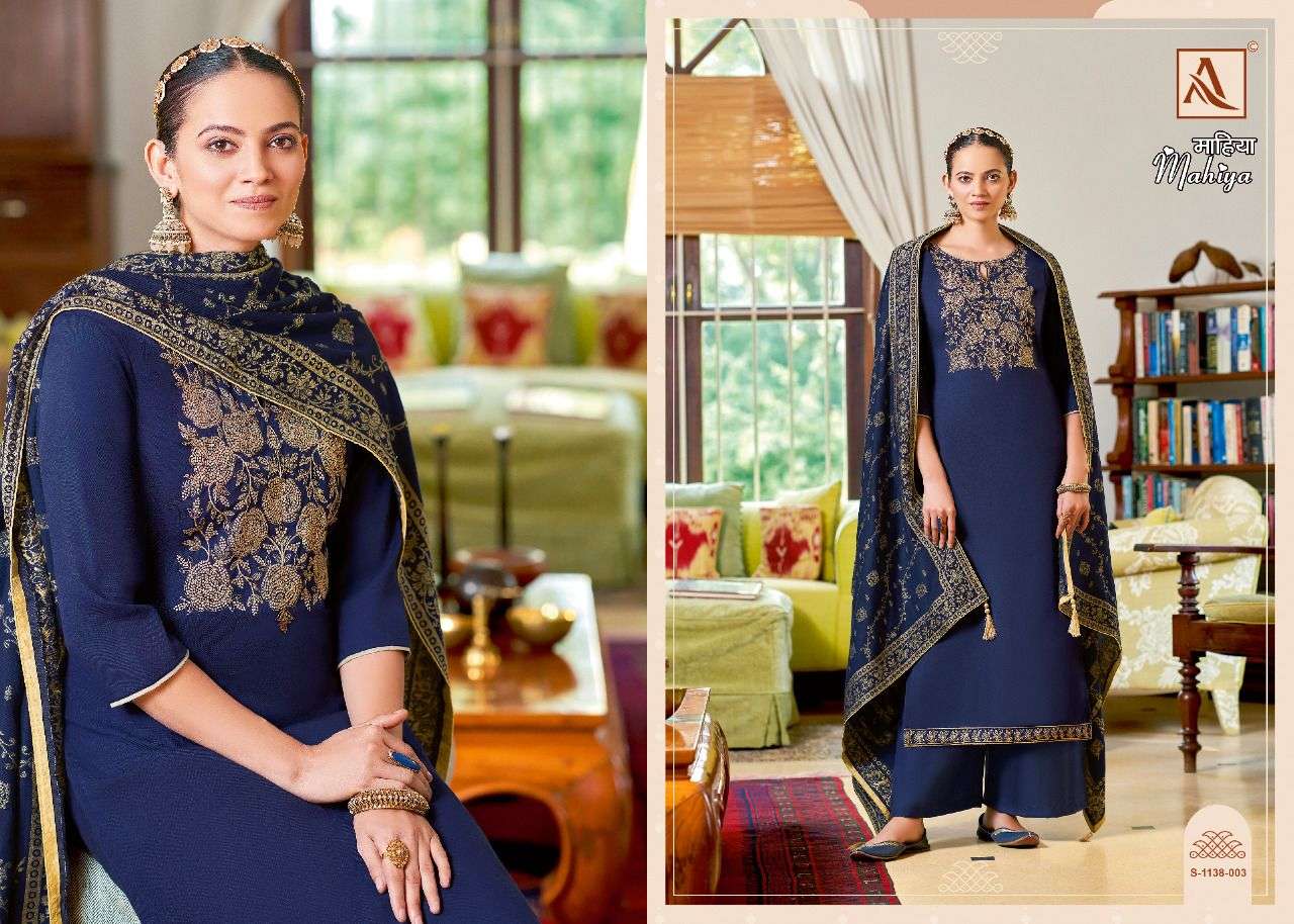 MAHIYA BY ALOK SUIT 1138-001 TO 1138-006 SERIES BEAUTIFUL SUITS STYLISH FANCY COLORFUL PARTY WEAR & OCCASIONAL WEAR VISCOSE PASHMINA EMBROIDERY DRESSES AT WHOLESALE PRICE