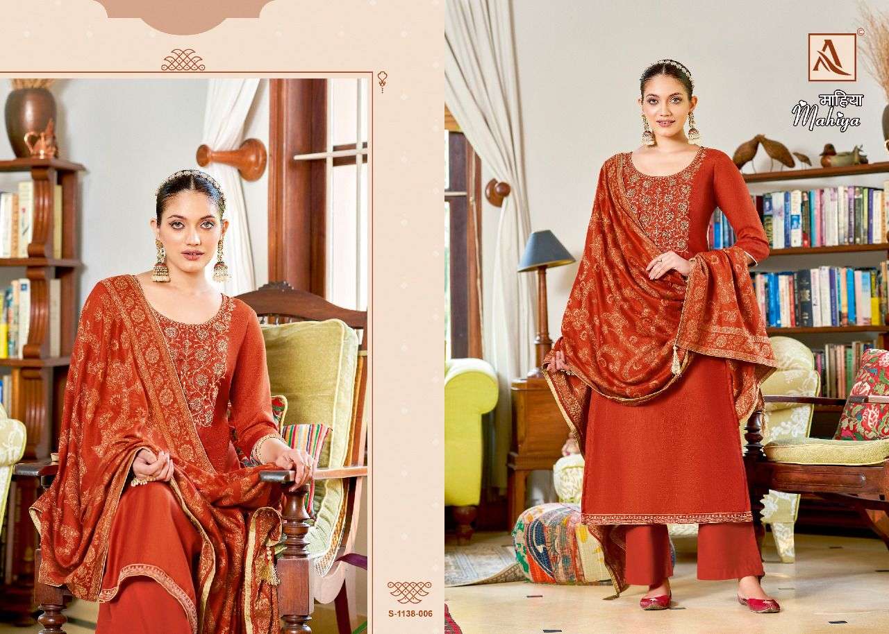 MAHIYA BY ALOK SUIT 1138-001 TO 1138-006 SERIES BEAUTIFUL SUITS STYLISH FANCY COLORFUL PARTY WEAR & OCCASIONAL WEAR VISCOSE PASHMINA EMBROIDERY DRESSES AT WHOLESALE PRICE