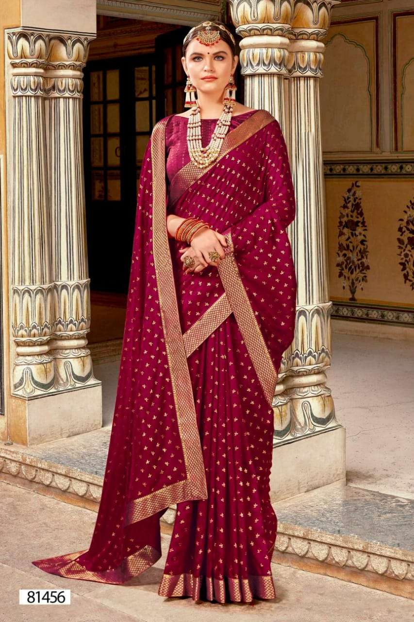 Amisha By Right Women 81451 To 81458 Series Indian Traditional Wear Collection Beautiful Stylish Fancy Colorful Party Wear & Occasional Wear Vichitra Silk Sarees At Wholesale Price
