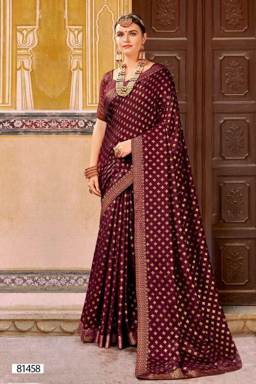 Amisha By Right Women 81451 To 81458 Series Indian Traditional Wear Collection Beautiful Stylish Fancy Colorful Party Wear & Occasional Wear Vichitra Silk Sarees At Wholesale Price