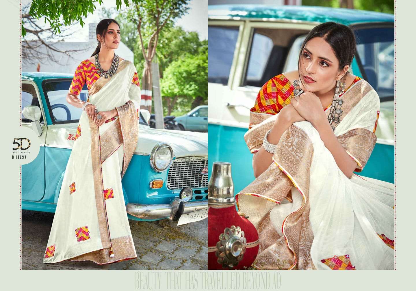 ROOH BY 5D DESIGNER 11791 TO 11800 SERIES INDIAN TRADITIONAL WEAR COLLECTION BEAUTIFUL STYLISH FANCY COLORFUL PARTY WEAR & OCCASIONAL WEAR SOFT COTTON SAREES AT WHOLESALE PRICE
