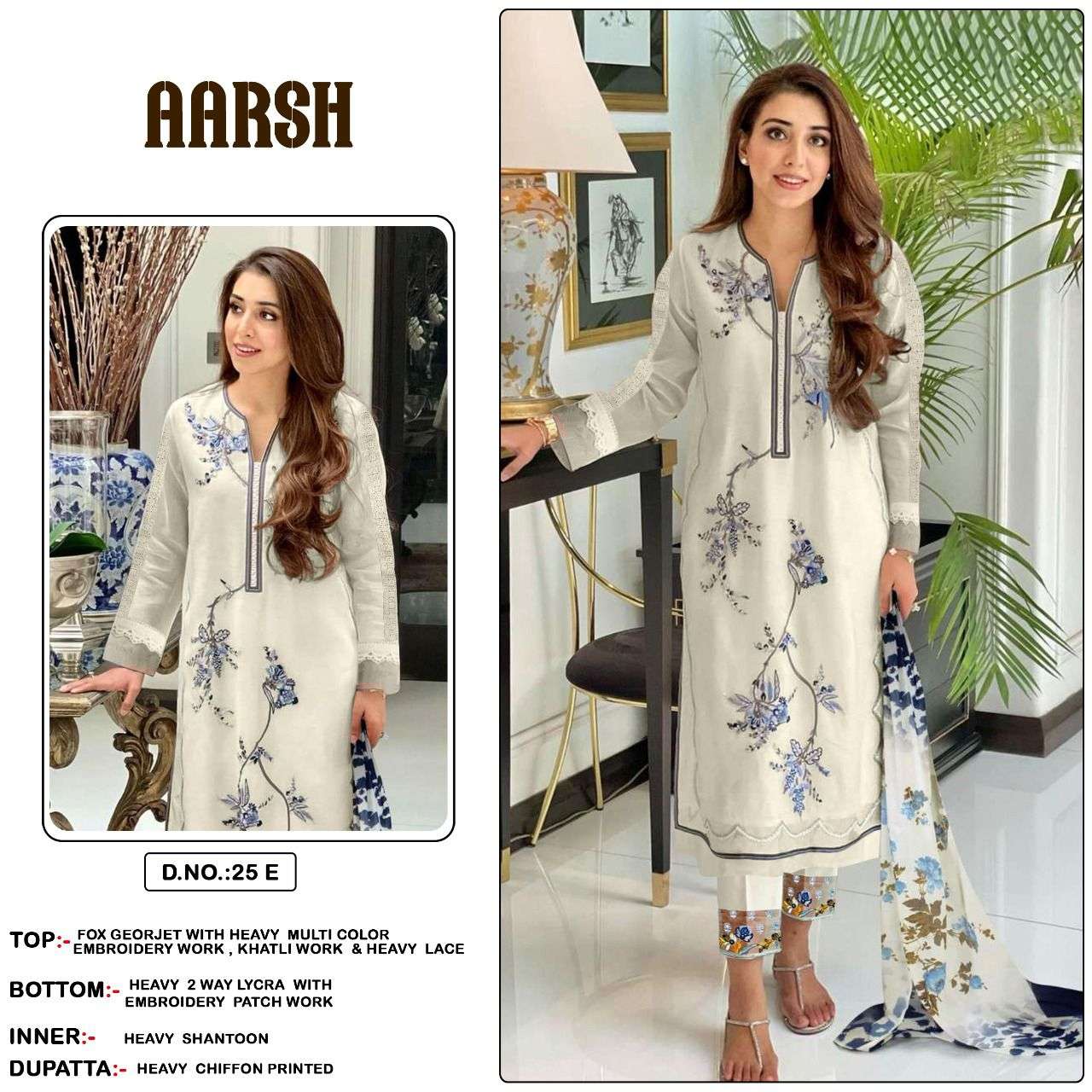 Aarsh 25 Colours By Fashid Wholesale 25-A To 25-F Series Beautiful Stylish Pakistani Suits Fancy Colorful Casual Wear & Ethnic Wear & Ready To Wear Heavy Georgette Embroidery Dresses At Wholesale Price
