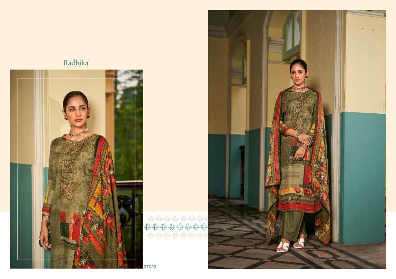 RUBINA BY SUMYRA 37001 TO 37008 SERIES BEAUTIFUL SUITS COLORFUL STYLISH FANCY CASUAL WEAR & ETHNIC WEAR PURE PASHMINA PRINT DRESSES AT WHOLESALE PRICE