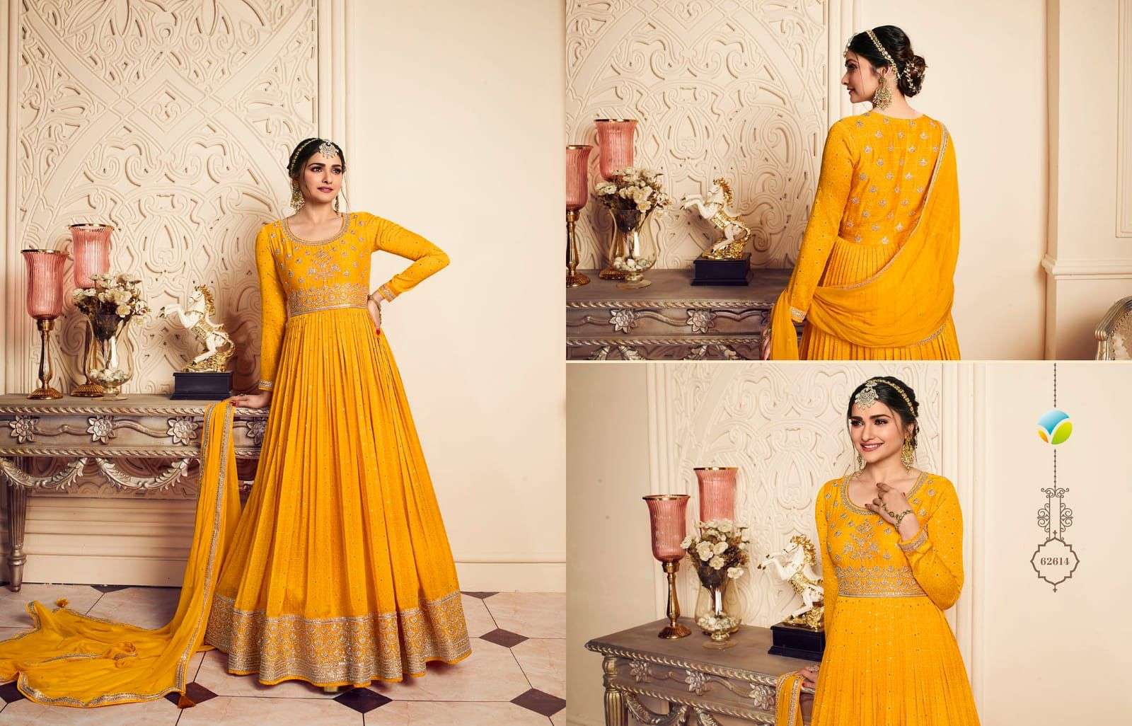Kaseesh Gunjita By Vinay Fashion 62611 To 62616 Series Beautiful Anarkali Suits Colorful Stylish Fancy Casual Wear & Ethnic Wear Chiffon Silk Dresses At Wholesale Price