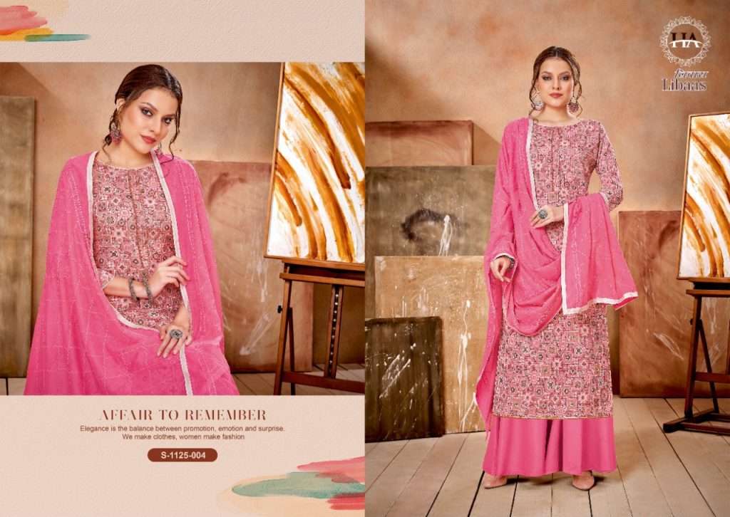 LIBAAS BY HARSHIT FASHION HUB 1125-001 TO 1125-008 SERIES BEAUTIFUL SUITS COLORFUL STYLISH FANCY CASUAL WEAR & ETHNIC WEAR PURE RAYON DRESSES AT WHOLESALE PRICE