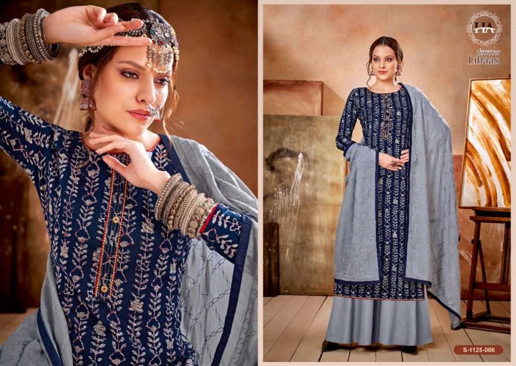 LIBAAS BY HARSHIT FASHION HUB 1125-001 TO 1125-008 SERIES BEAUTIFUL SUITS COLORFUL STYLISH FANCY CASUAL WEAR & ETHNIC WEAR PURE RAYON DRESSES AT WHOLESALE PRICE