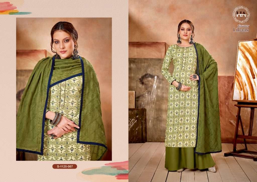 LIBAAS BY HARSHIT FASHION HUB 1125-001 TO 1125-008 SERIES BEAUTIFUL SUITS COLORFUL STYLISH FANCY CASUAL WEAR & ETHNIC WEAR PURE RAYON DRESSES AT WHOLESALE PRICE