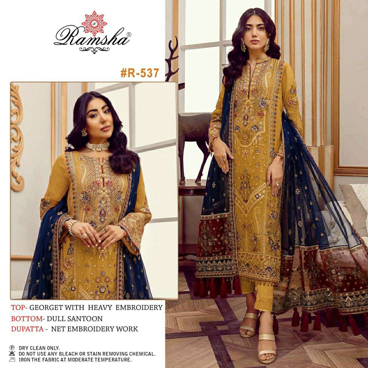 Ramsha Hit Design 537 By Ramsha Designer Pakistani Suits Collection Beautiful Stylish Colorful Fancy Party Wear & Occasional Wear Georgette Embroidered Dresses At Wholesale Price