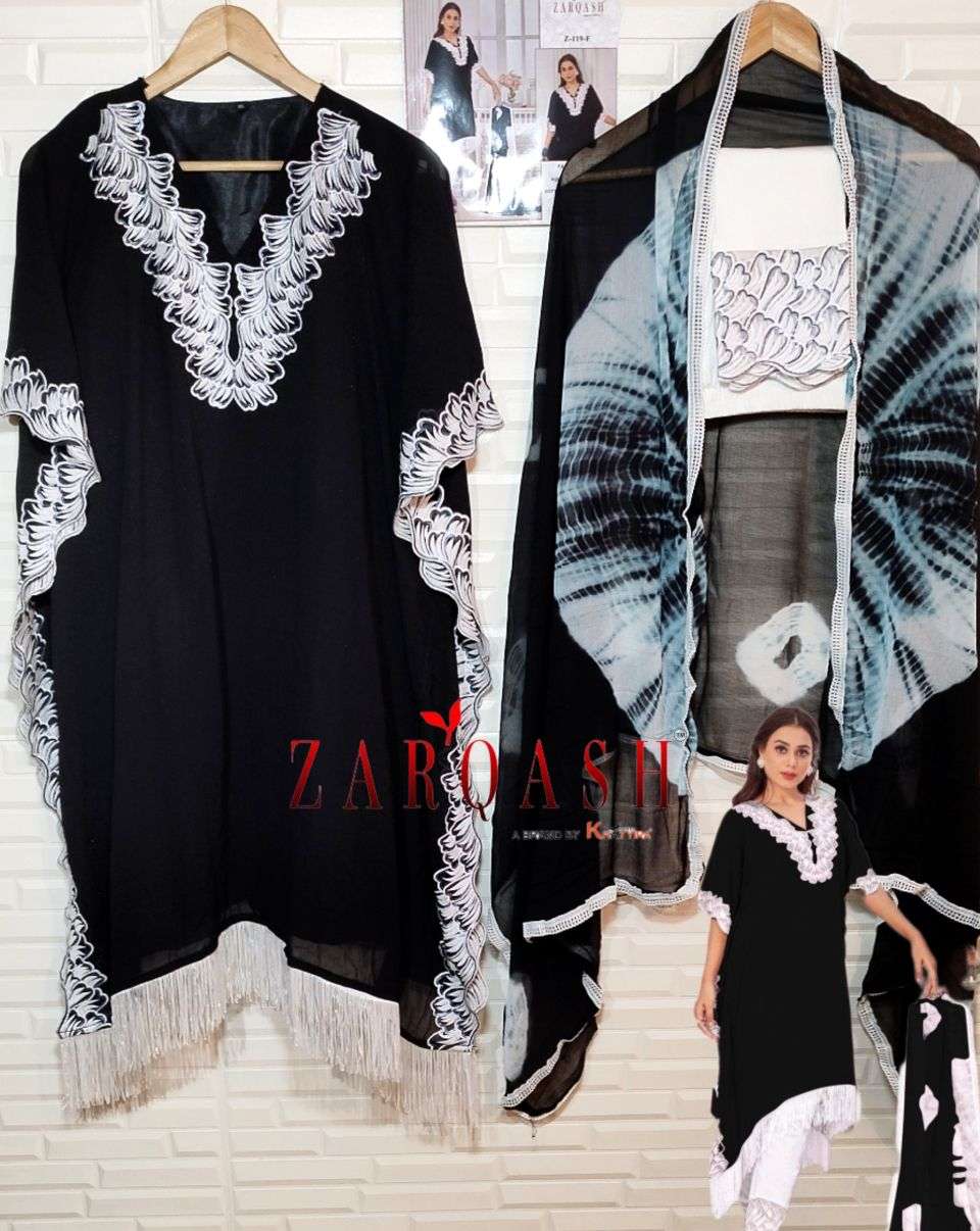 Zarqash Hit Design Z-119 Colours Vol-2 By Zarqash Z-119-E To Z-119-H Series Designer Festive Pakistani Suits Collection Beautiful Stylish Fancy Colorful Party Wear & Occasional Wear Faux Georgette Embroidered Dresses At Wholesale Price