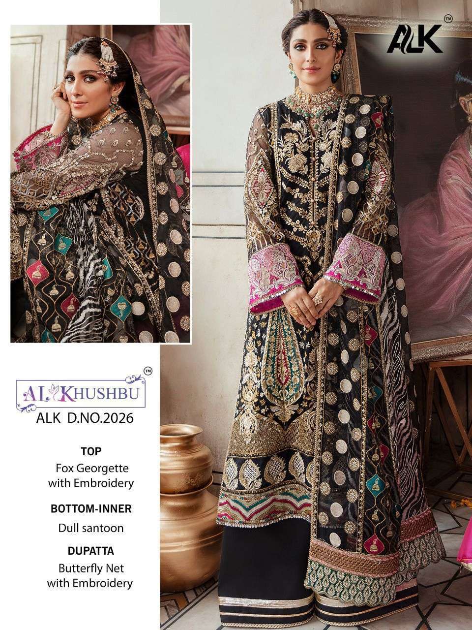 AL KHUSHBU HIT DESIGN 2026 BY AL KHUSHBU PAKISTANI SUITS BEAUTIFUL FANCY COLORFUL STYLISH PARTY WEAR & OCCASIONAL WEAR FAUX GEORGETTE EMBROIDERY DRESSES AT WHOLESALE PRICE