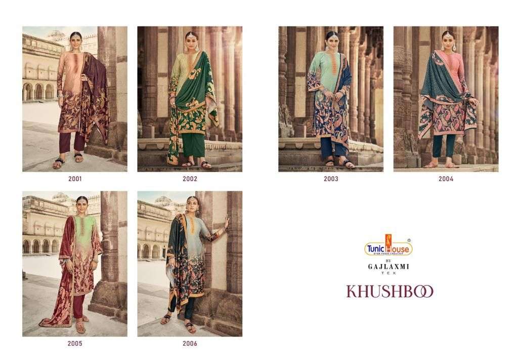 KHUSHBOO BY TUNIC HOUSE 1001 TO 1006 SERIES FESTIVE SUITS BEAUTIFUL FANCY COLORFUL STYLISH PARTY WEAR & OCCASIONAL WEAR VELVET EMBROIDERY DRESSES AT WHOLESALE PRICE