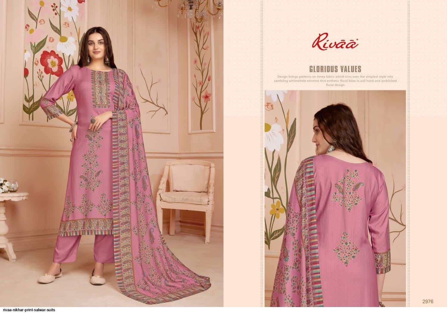 NIKHAR BY RIVAA 2973 TO 2979 SERIES FESTIVE SUITS BEAUTIFUL FANCY COLORFUL STYLISH PARTY WEAR & OCCASIONAL WEAR MOHAIR DIGITAL PRINT DRESSES AT WHOLESALE PRICE