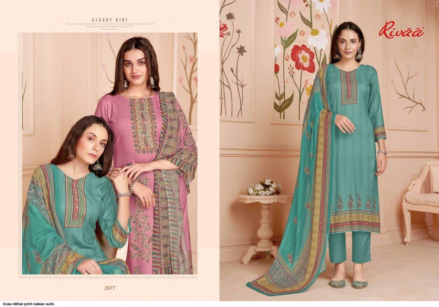 NIKHAR BY RIVAA 2973 TO 2979 SERIES FESTIVE SUITS BEAUTIFUL FANCY COLORFUL STYLISH PARTY WEAR & OCCASIONAL WEAR MOHAIR DIGITAL PRINT DRESSES AT WHOLESALE PRICE