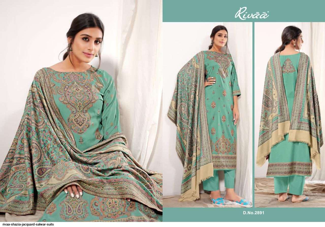 SHAZIA BY RIVAA 2885 TO 2891 SERIES FESTIVE SUITS BEAUTIFUL FANCY COLORFUL STYLISH PARTY WEAR & OCCASIONAL WEAR WOOLEN JACQUARD DRESSES AT WHOLESALE PRICE