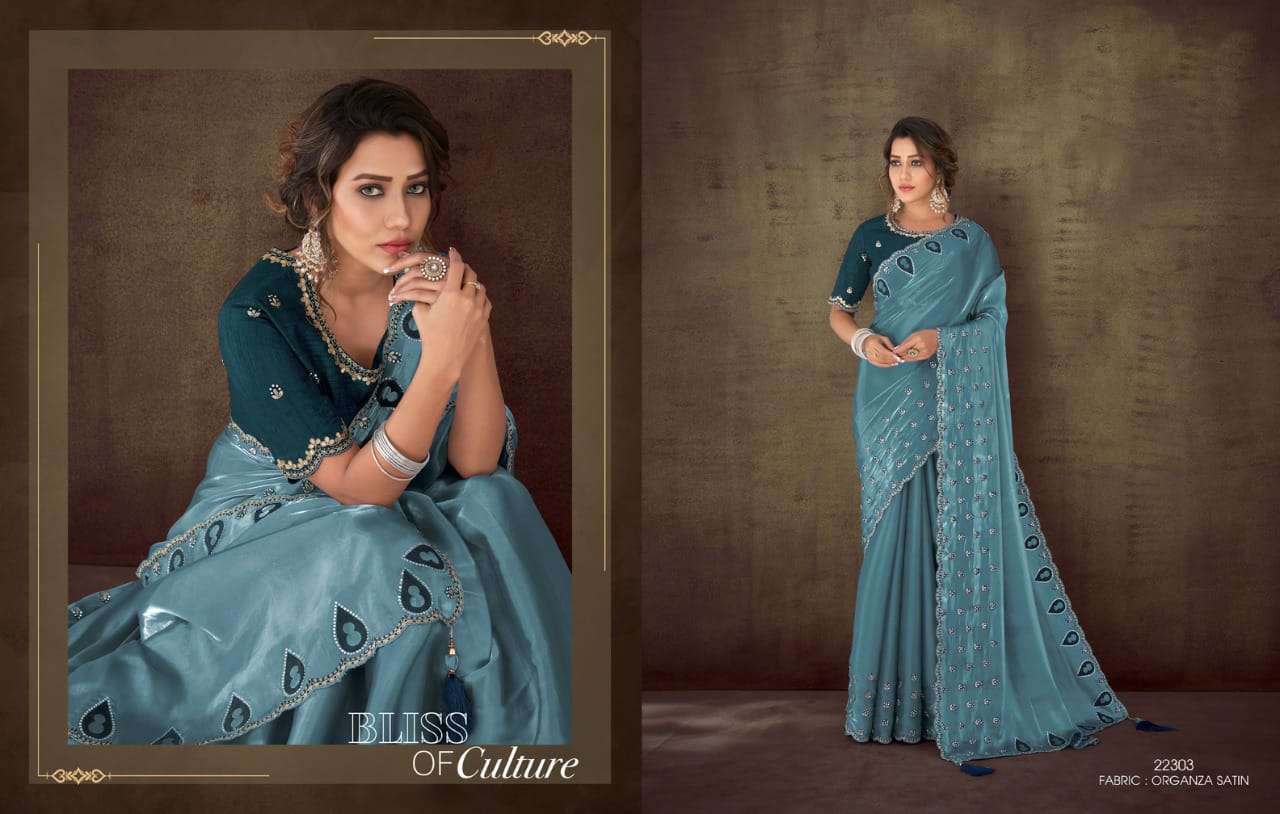 SAHRISH BY MAHOTSAV CREATION 22302 TO 22312 SERIES INDIAN TRADITIONAL WEAR COLLECTION BEAUTIFUL STYLISH FANCY COLORFUL PARTY WEAR & OCCASIONAL WEAR ORGANZA SILK SAREES AT WHOLESALE PRICE