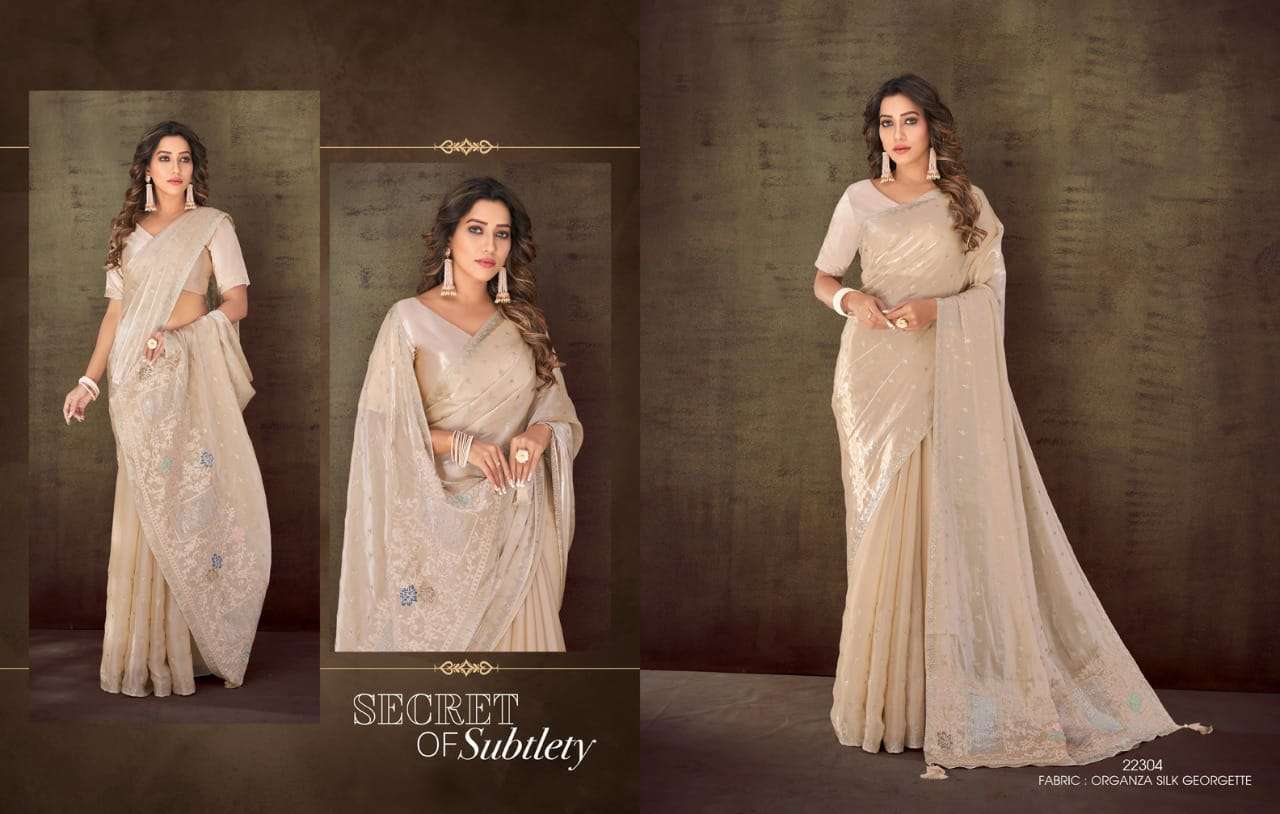 SAHRISH BY MAHOTSAV CREATION 22302 TO 22312 SERIES INDIAN TRADITIONAL WEAR COLLECTION BEAUTIFUL STYLISH FANCY COLORFUL PARTY WEAR & OCCASIONAL WEAR ORGANZA SILK SAREES AT WHOLESALE PRICE