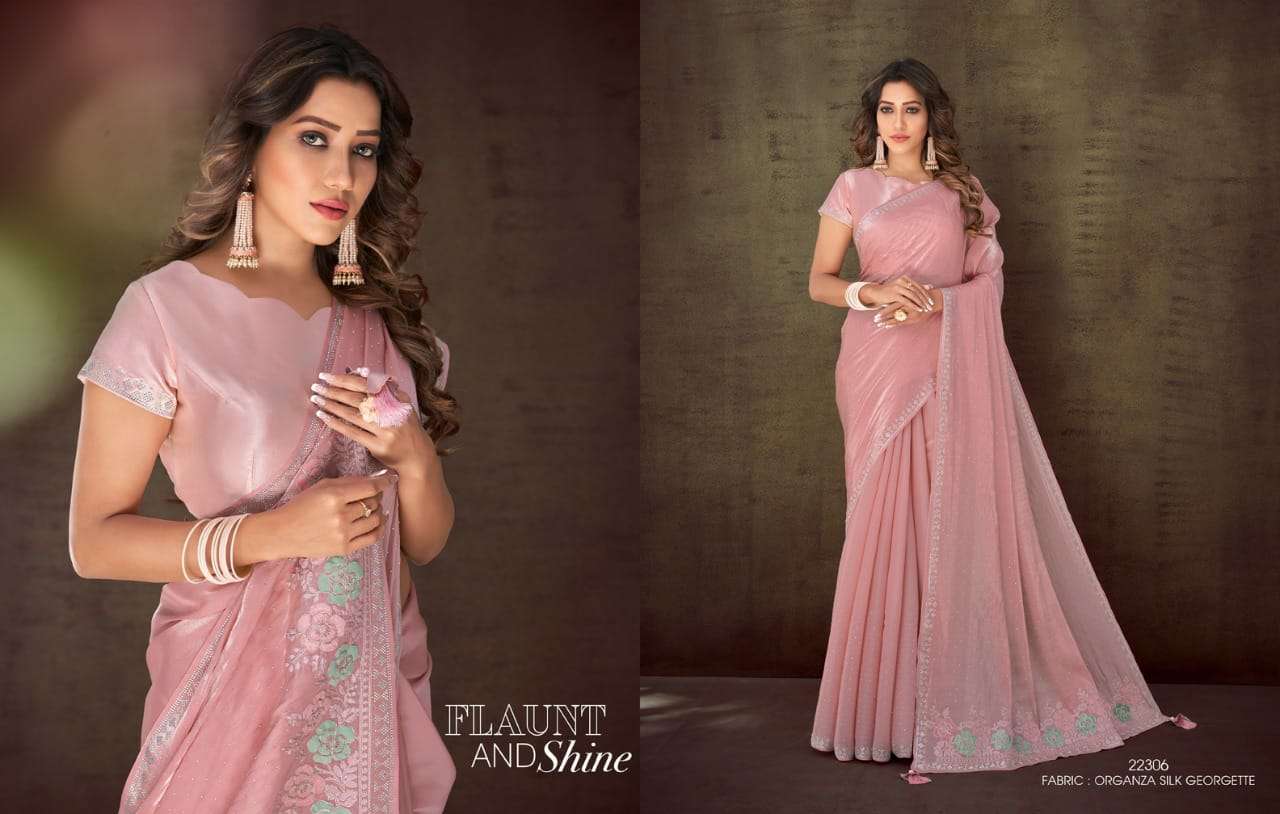 SAHRISH BY MAHOTSAV CREATION 22302 TO 22312 SERIES INDIAN TRADITIONAL WEAR COLLECTION BEAUTIFUL STYLISH FANCY COLORFUL PARTY WEAR & OCCASIONAL WEAR ORGANZA SILK SAREES AT WHOLESALE PRICE