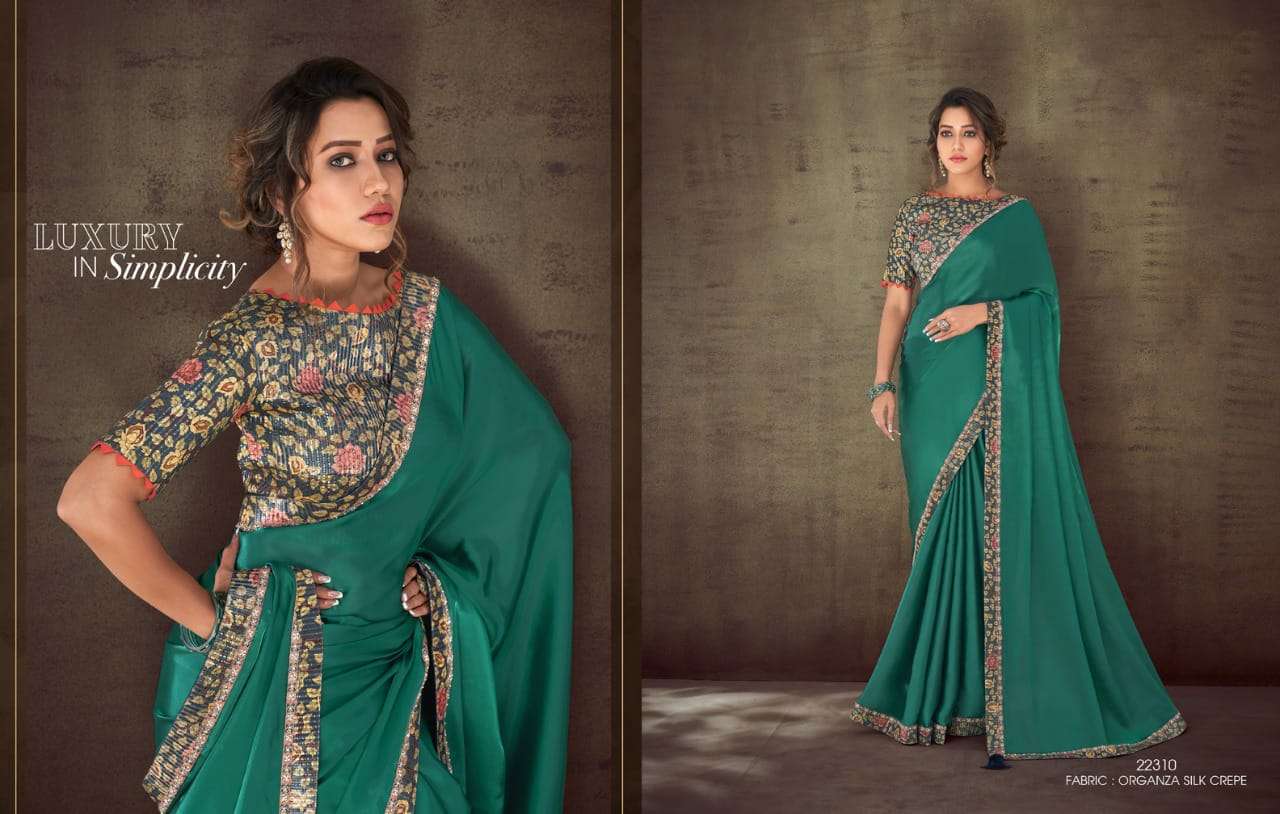 SAHRISH BY MAHOTSAV CREATION 22302 TO 22312 SERIES INDIAN TRADITIONAL WEAR COLLECTION BEAUTIFUL STYLISH FANCY COLORFUL PARTY WEAR & OCCASIONAL WEAR ORGANZA SILK SAREES AT WHOLESALE PRICE