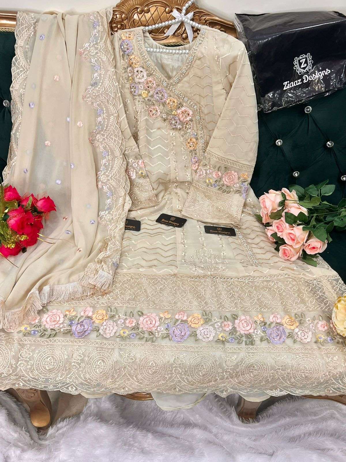 NOORJAHAN VOL-6 BY ZIAAZ DESIGNS BEAUTIFUL STYLISH PAKISTANI SUITS FANCY COLORFUL CASUAL WEAR & ETHNIC WEAR & READY TO WEAR GEORGETTE EMBROIDERY DRESSES AT WHOLESALE PRICE